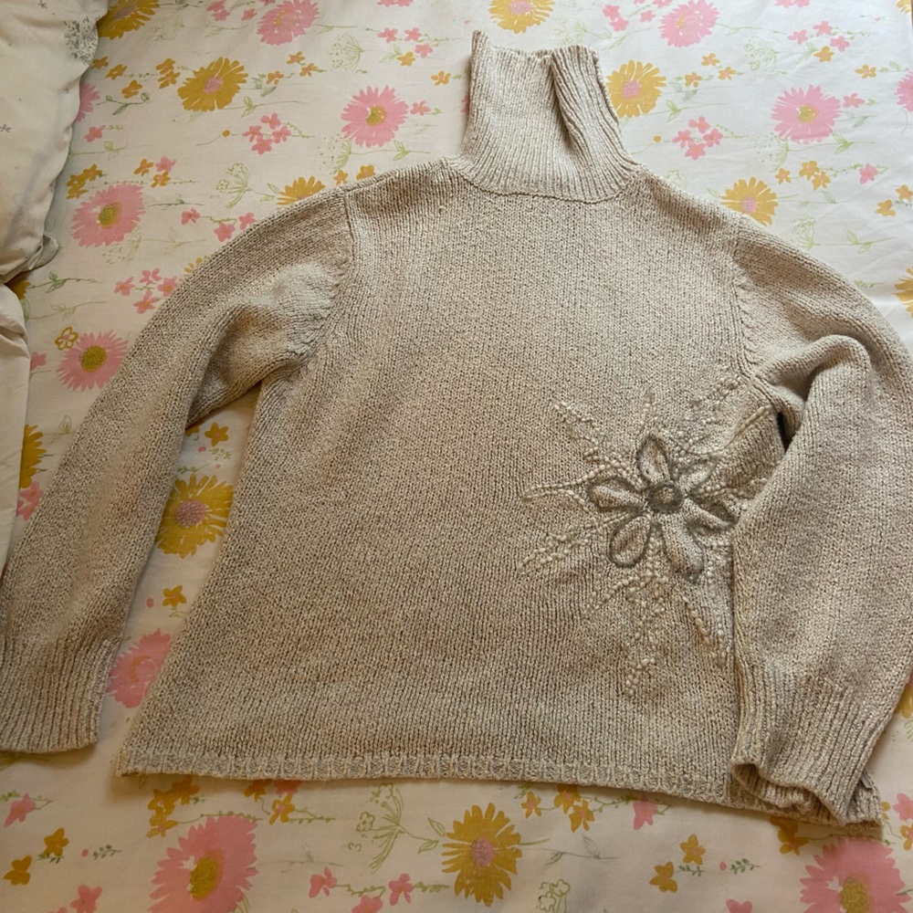 Woolrich cream cotton turtleneck size medium